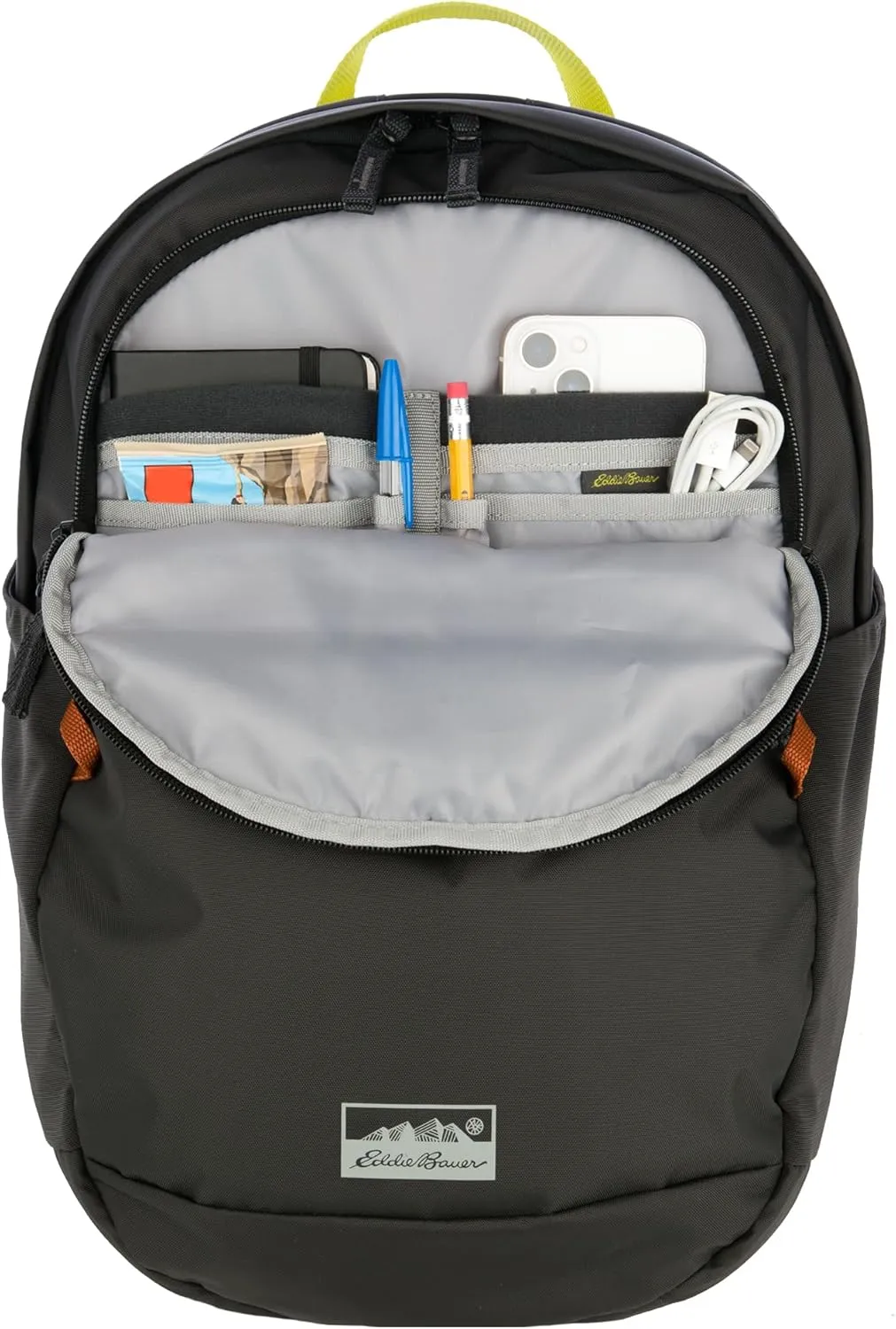 Eddie Bauer Venture Backpack with Organization Compartments and Hydration/Laptop Compatible Sleeve, Carbon Black, 20L