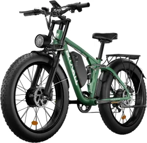 Electric Bike for Adults, 2000W Dual Motor, 52V/22.4AH, Max 35MPH&60Miles, 7 Speed 26'' Fat Tire, Hydraulic Disc Brake, All Terrain Hunting Bicycle