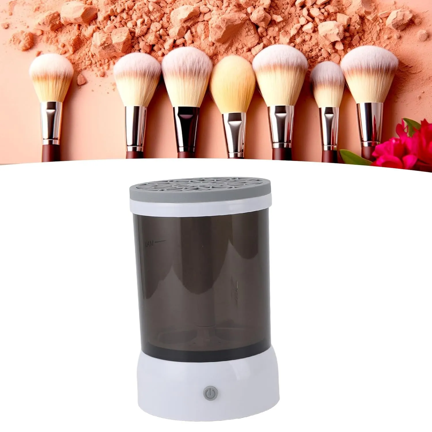 Electric Cosmetic Brush Cleaner,USB Quick Dry Makeup Brush Cleaner Machine Automatic Spinner Brush Cleaner for Makeup Artists Makeup Enthusiasts (Grey)