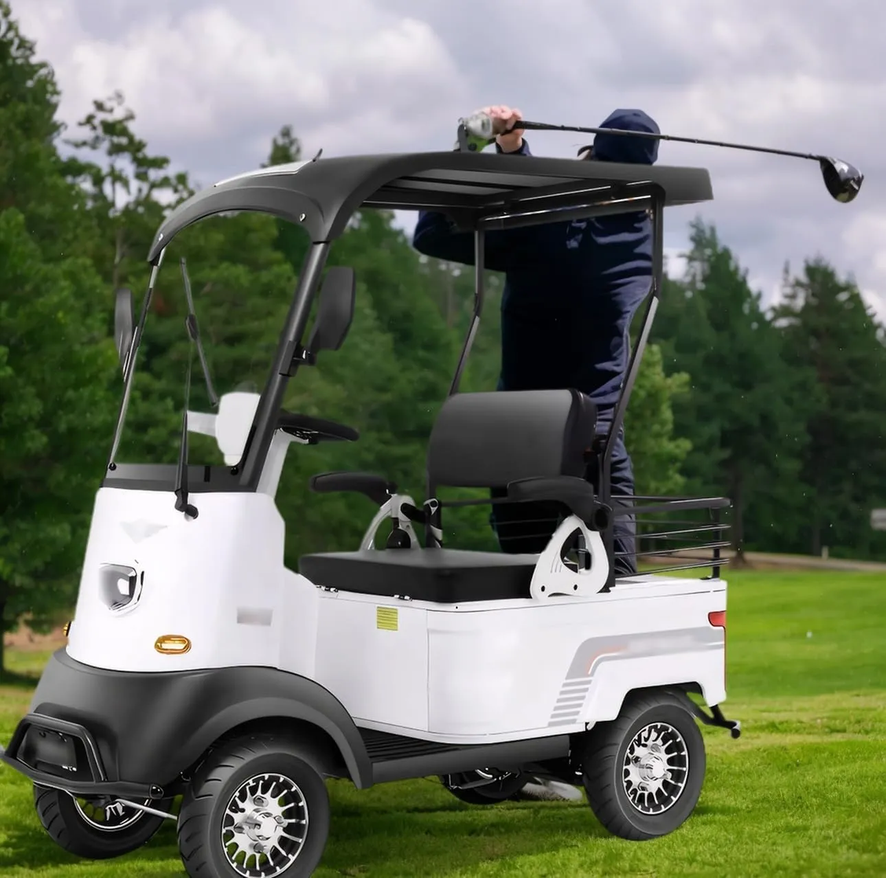 Electric Golf Cart for Adults, Electrically Powered Motor Vehicles, Ideal for Golf Course, Outdoor Leisure and Senior Living