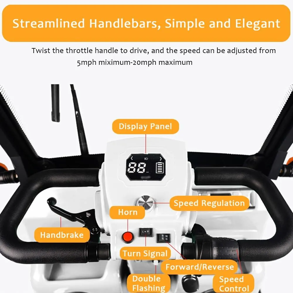 Electric Golf Cart for Adults, Electrically Powered Motor Vehicles, Ideal for Golf Course, Outdoor Leisure and Senior Living