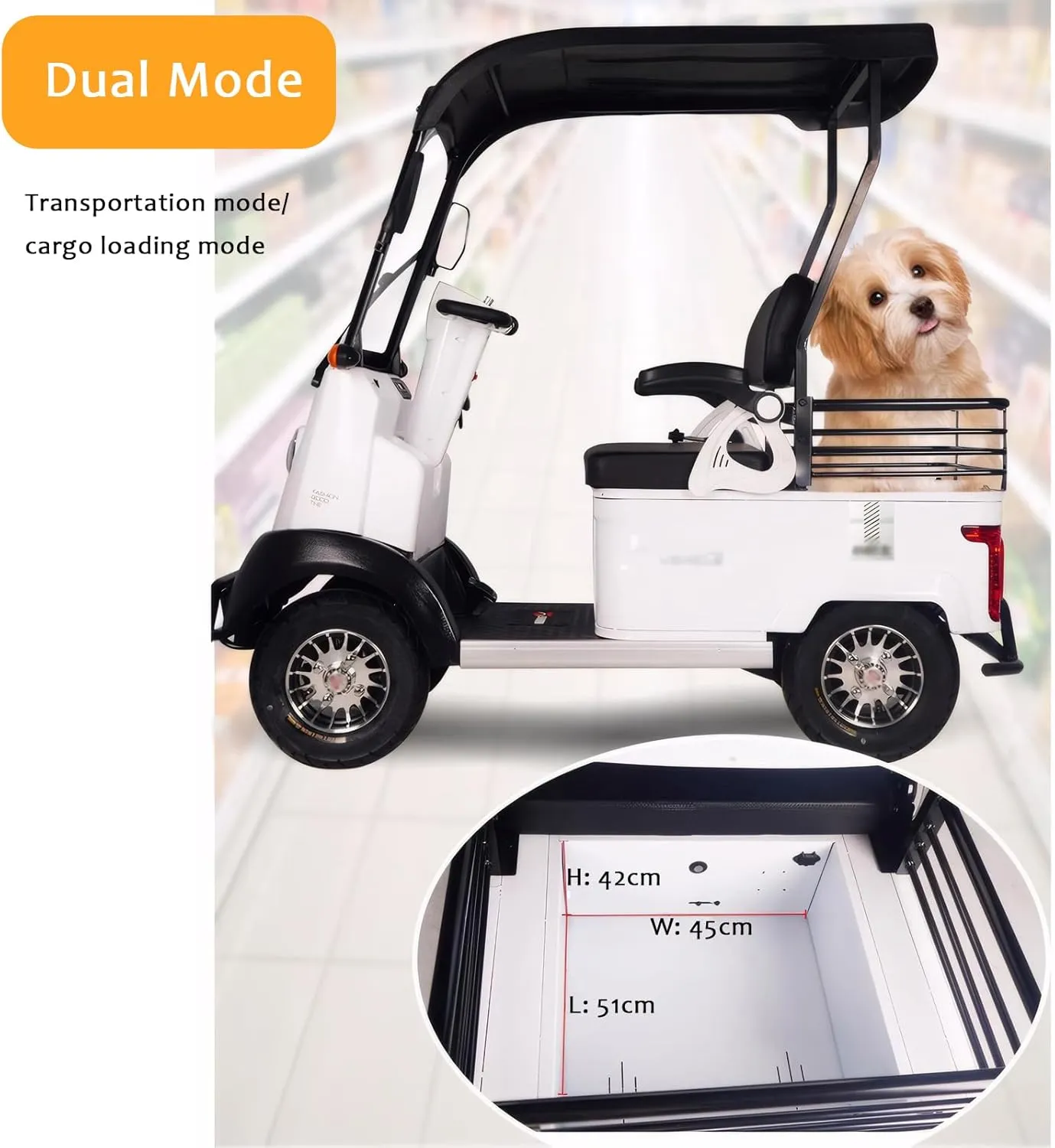 Electric Golf Cart for Adults, Electrically Powered Motor Vehicles, Ideal for Golf Course, Outdoor Leisure and Senior Living