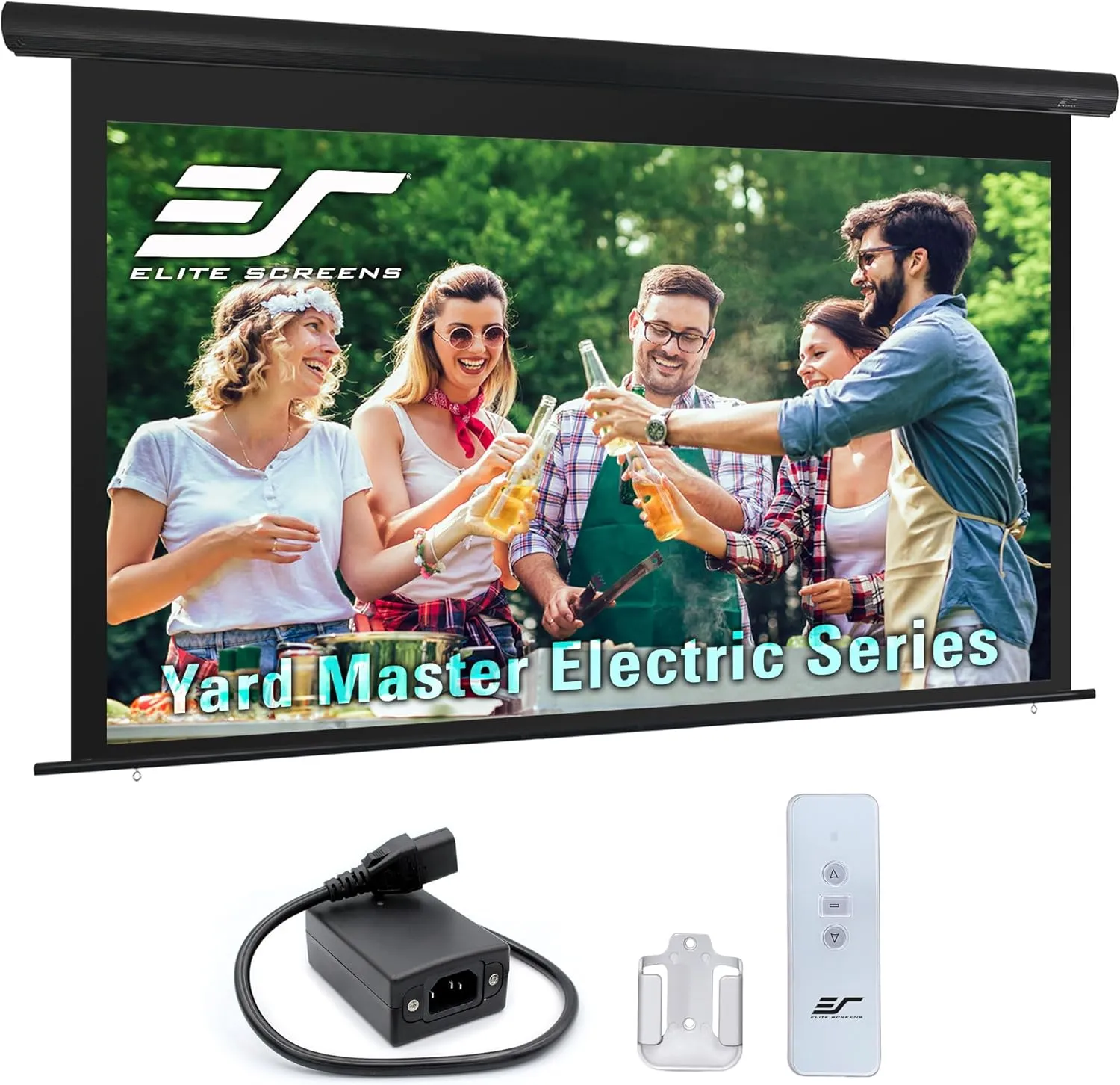 Elite Screens Yard Master Electric 165" Outdoor Motorized Projector Screen 16:9, Rain Water Protection Wireless Remote Control 8K 4K Ultra HD 3D Movie Theater Automatic Projection, OMS165H-ELECTRIC