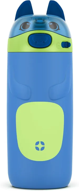 Ello Ellies 12oz Vacuum Insulated Stainless Steel Kids Water Bottle with Straw and Built-in Carrying Handle and Leak-Proof Locking Lid for School Backpack, Lunchbox and Outdoor Sports