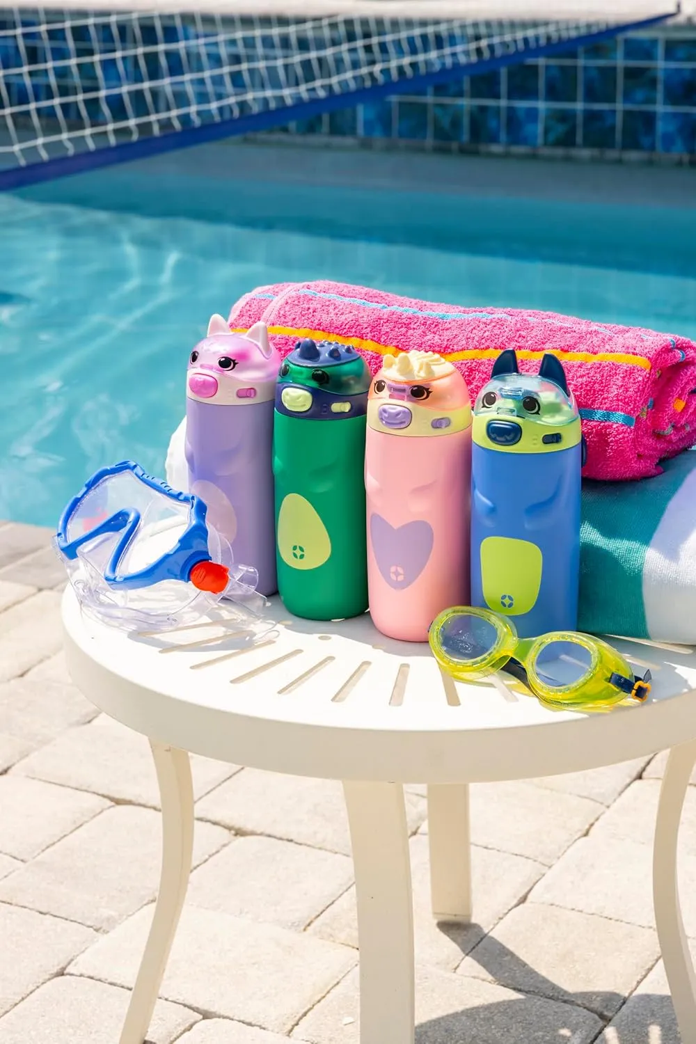 Ello Ellies 12oz Vacuum Insulated Stainless Steel Kids Water Bottle with Straw and Built-in Carrying Handle and Leak-Proof Locking Lid for School Backpack, Lunchbox and Outdoor Sports