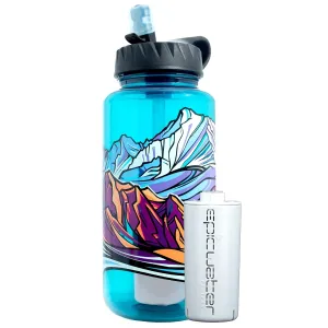 Epic Water Filters Nalgene OG Water Bottle with Filter, USA Made, BPA Free, Removes 99.99% Tap Water Contaminants, Forever Chemicals, Leggitt Art, 32 oz