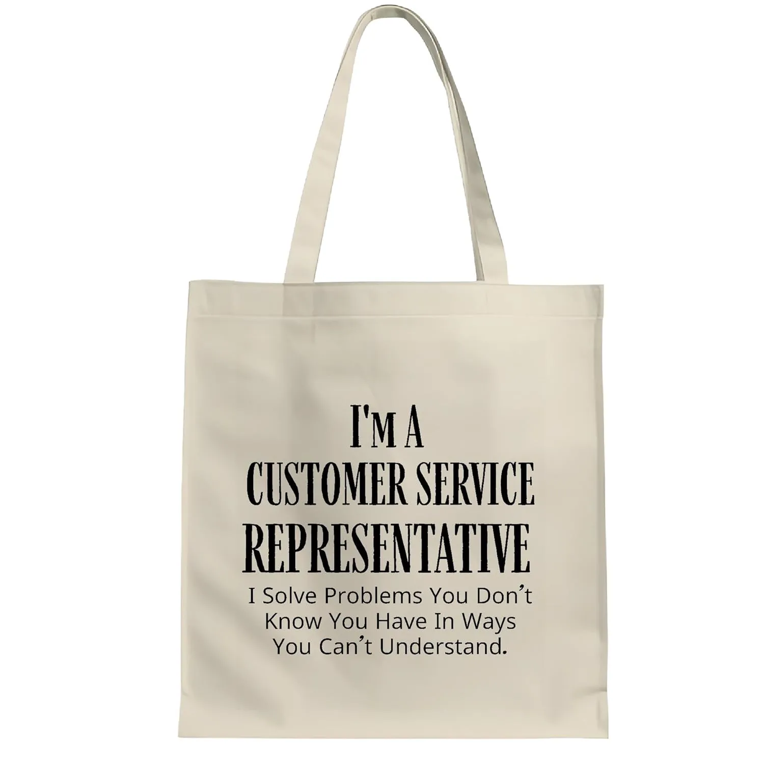 er Service Representative Helping You with Unresolved Problems White Multicolor Canvas Tote Bag