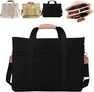 Everything Tote Bag, Everything Bag, Canvas Tote Bag with Compartments