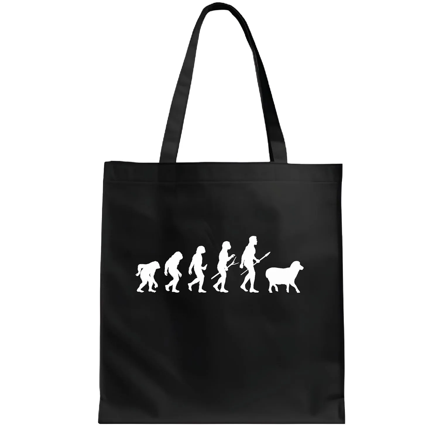 Evolution of sheep Farmer Shepherd Farm Farmer Fleece Shepherd Navy Black Multicolor Canvas Tote Bag