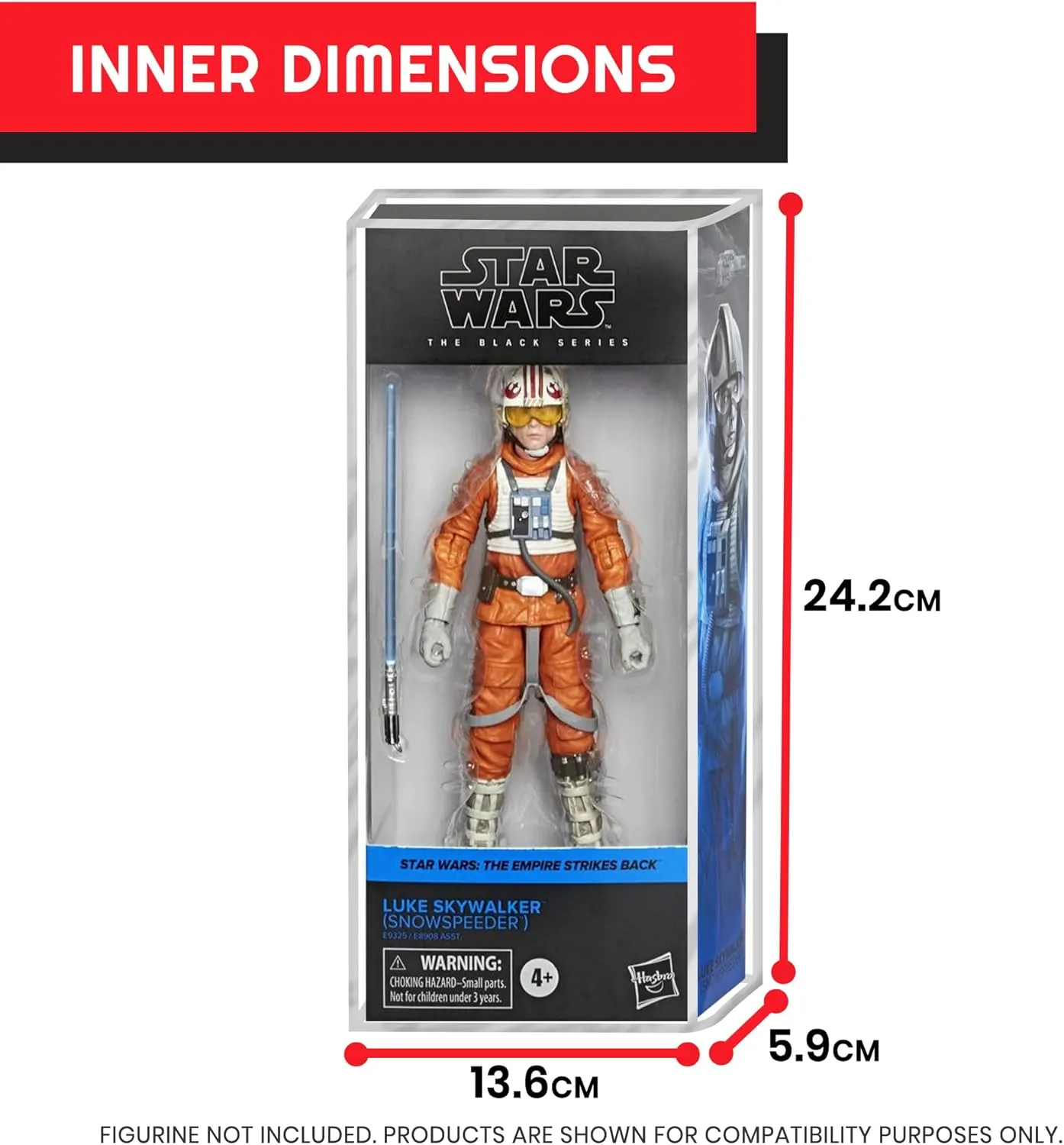 EVORETRO Action Figure Display Case Protector Compatible with Hasbro Star Wars 2020 Black Series Angled Box 6-inch Action Figure, 2-Pack, Anti-UV Thick Durable Clear Acrylic Box, Long Lasting Quality.