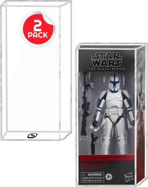 EVORETRO Action Figure Display Case Protector Compatible with Hasbro Star Wars 2020 Black Series Angled Box 6-inch Action Figure, 2-Pack, Anti-UV Thick Durable Clear Acrylic Box, Long Lasting Quality.