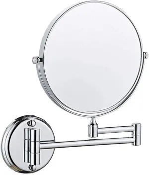 Extending Folding Bathroom Shaving Cosmetic Make Up Mirror 3X 1X Magnification with Drilling or Without Drilling Silver
