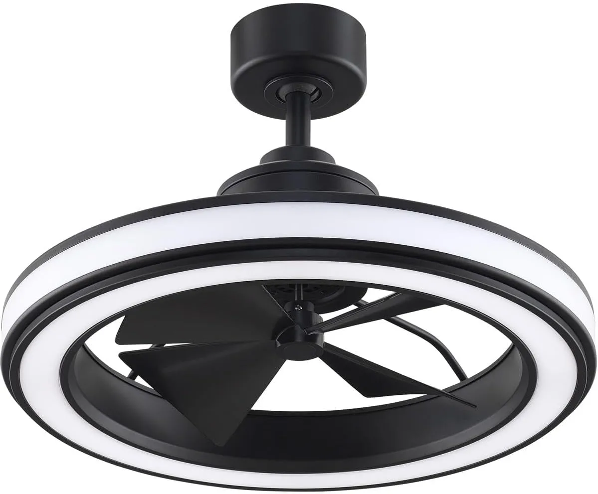 Fanimation Gleam Indoor/Outdoor Ceiling Fan with LED Light Kit 16 inch - Black