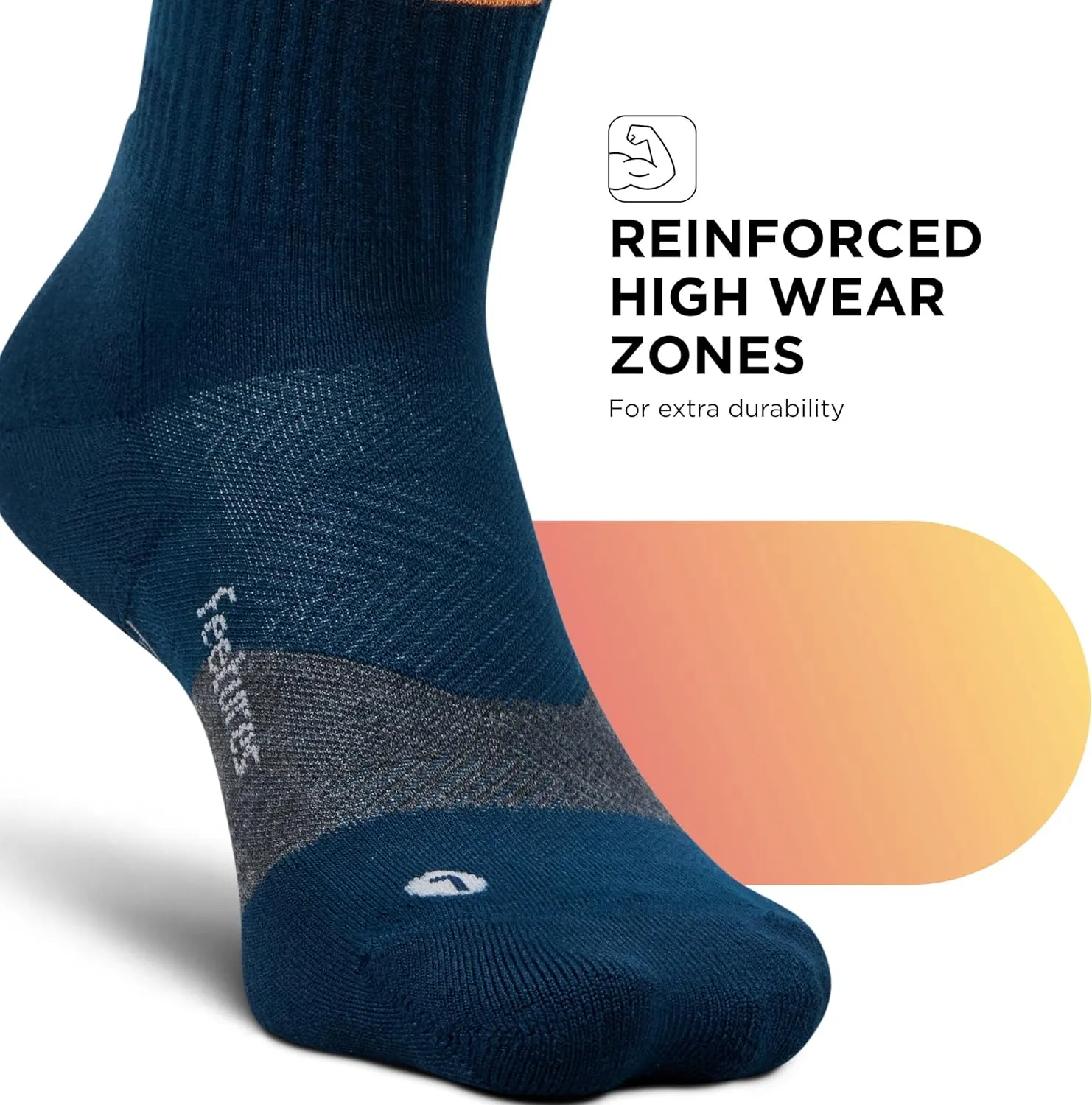 Feetures Trail Max Cushion Mini Crew Sock - Hiking Socks for Men & Women(1 Pair)