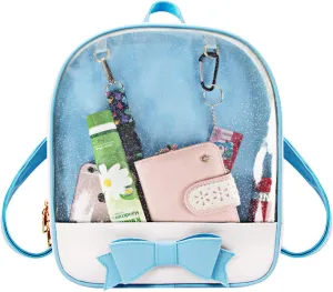 FF1 Candy Leather Bow Backpack Clear Beach Girls Bag Ita Bag