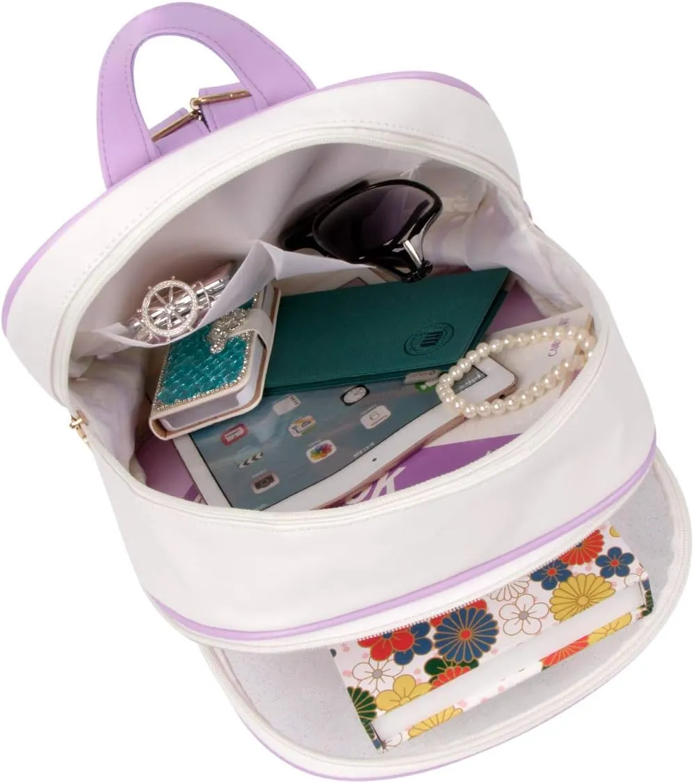 FF1 Candy Leather Bow Backpack Clear Beach Girls Bag Ita Bag