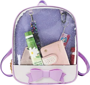 FF1 Candy Leather Bow Backpack Clear Beach Girls Bag Ita Bag