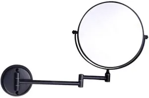 FIDEMM Bathroom Makeup Mirrors,8 Inch Wall Mounted Magnifying Sturdy Double Sided Adjustable Cosmetic Shaving Vanity Extendable,Chrome,3X (Color : Black, Size : 5X)