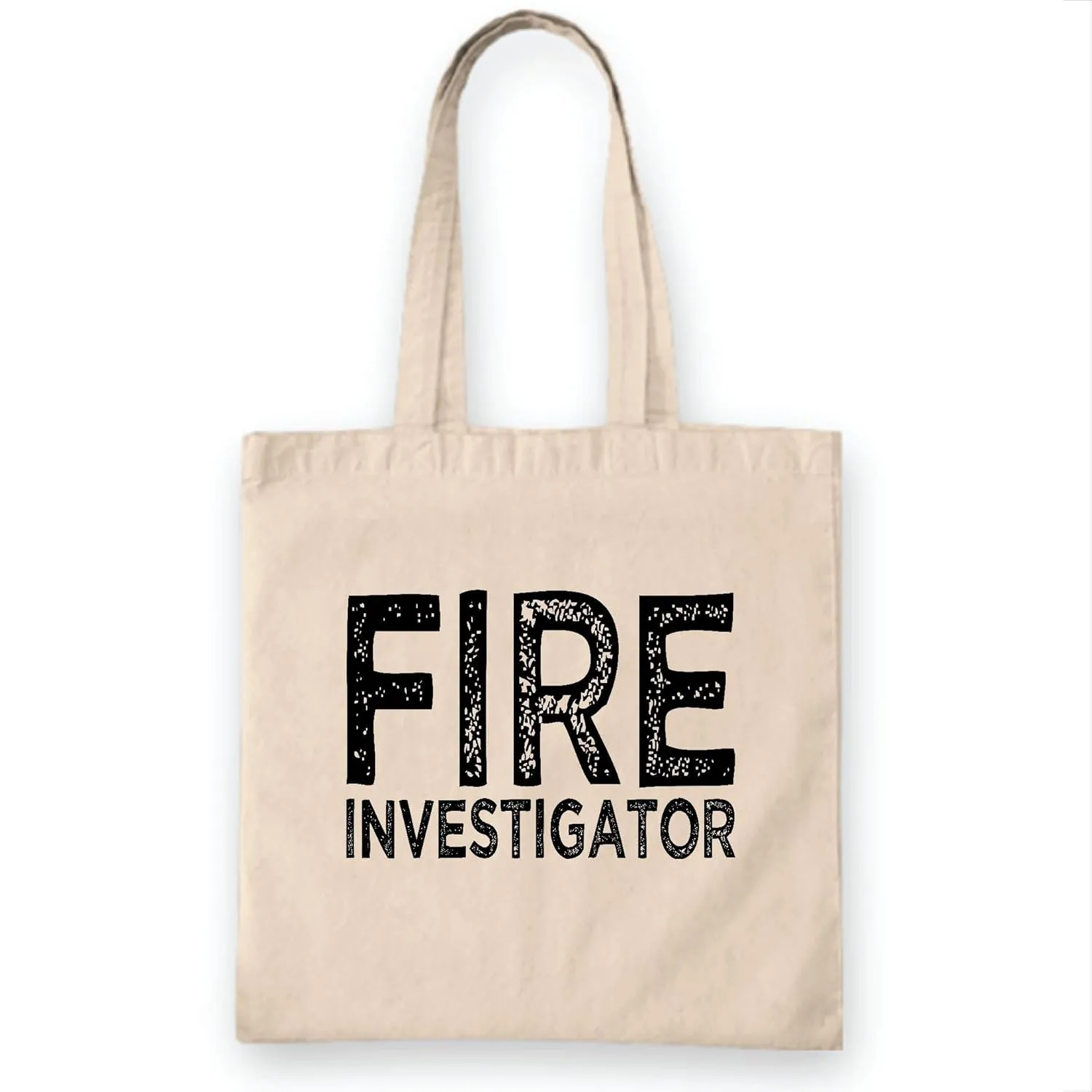 Fireman investigators for Firefighters fire marshal commissioner for dad brother son grandpa Natural White Multicolor Canvas Tote Bag