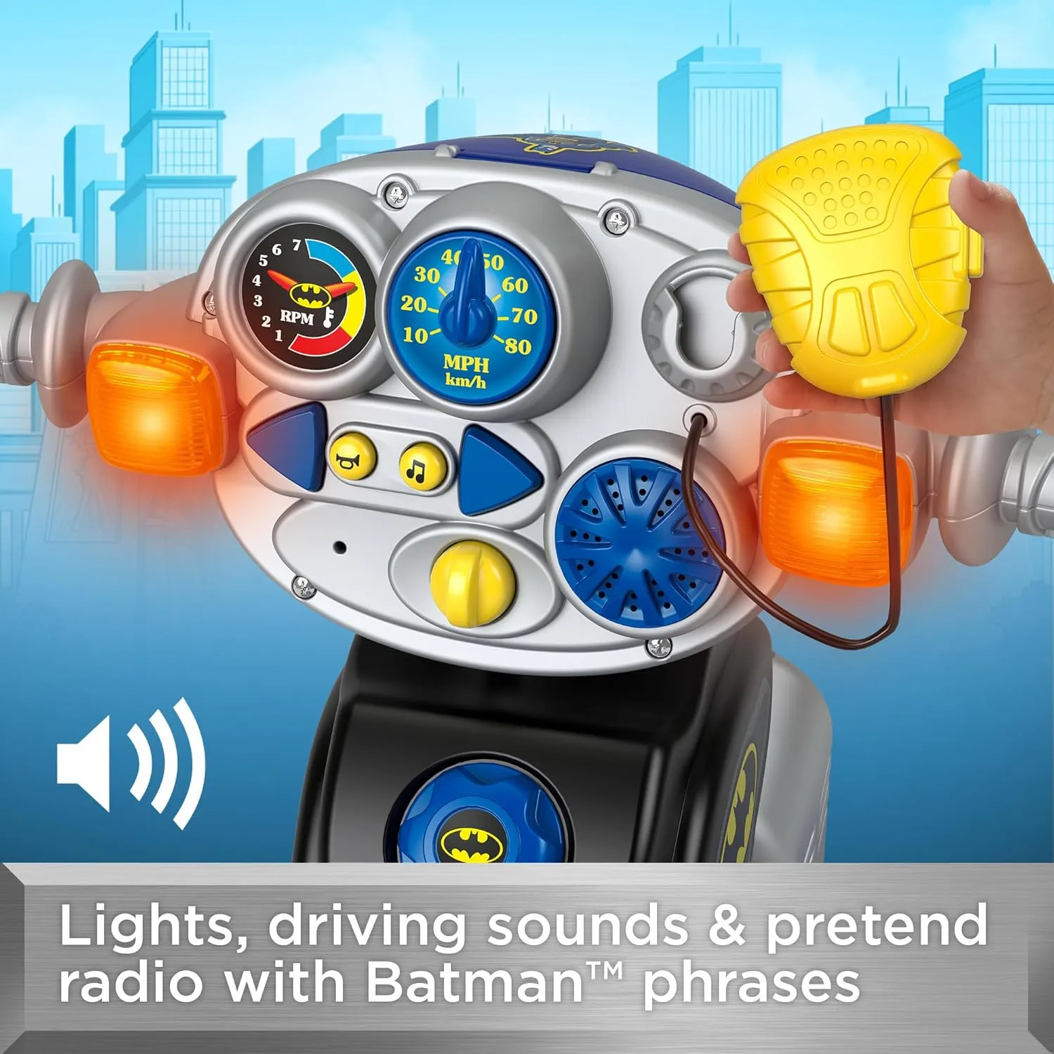 Fisher-Price Toddler Tricycle DC Super Friends Batman Lights & Sounds Trike, Toy Bike with Storage for Outdoor Play Kids Ages 2  Years