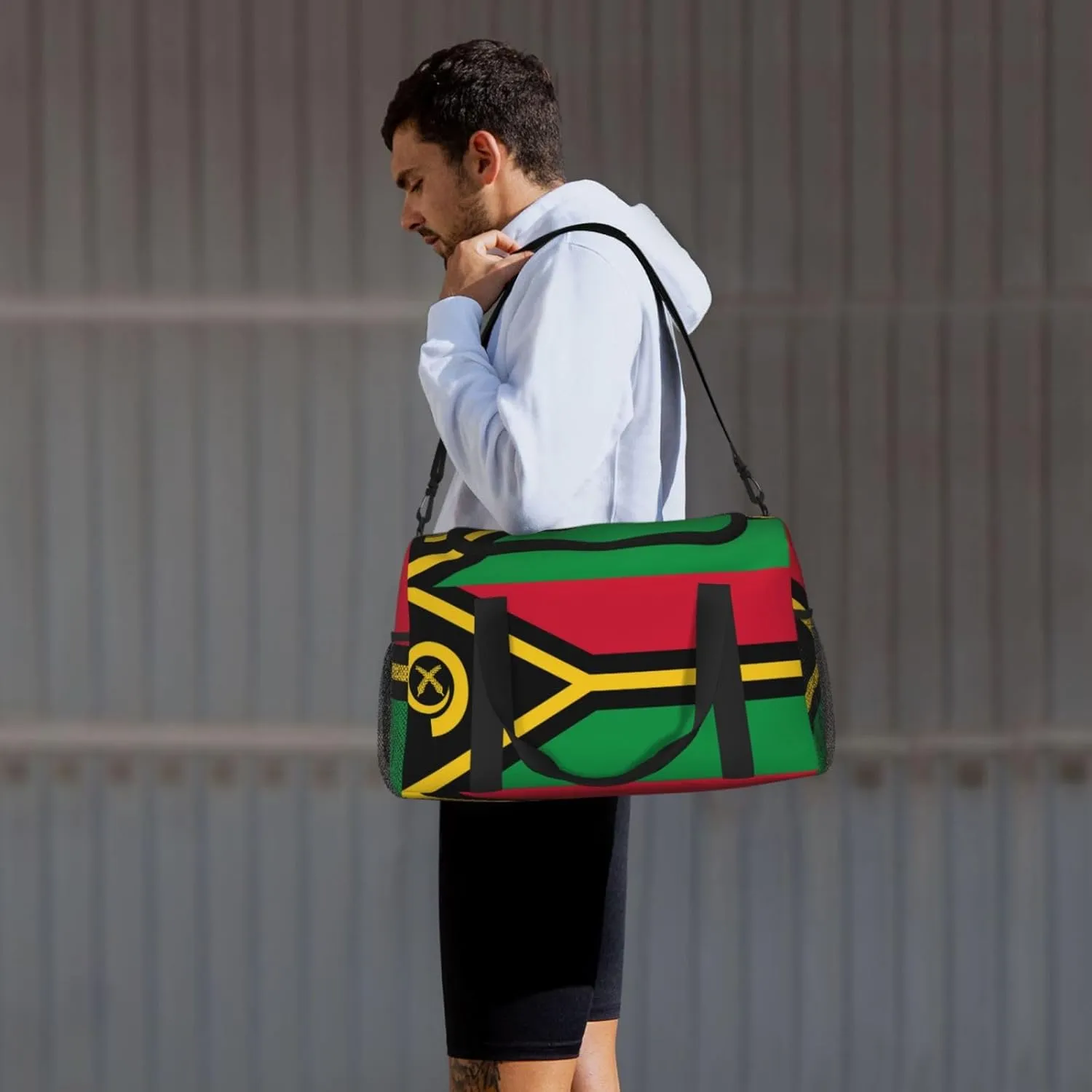 Flag Of Vanuatu Travel Duffel Bag Large Foldable Waterproof Overnight Bag For Beach Swim Bags Pool Sports Gym