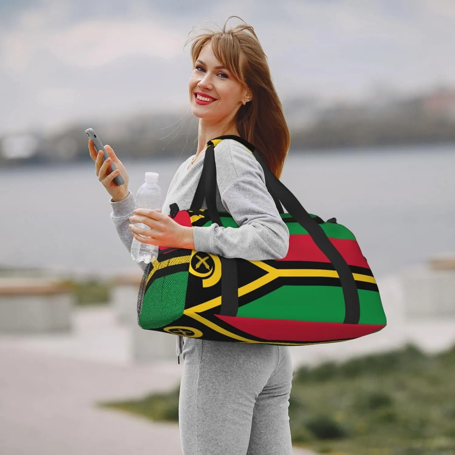 Flag Of Vanuatu Travel Duffel Bag Large Foldable Waterproof Overnight Bag For Beach Swim Bags Pool Sports Gym