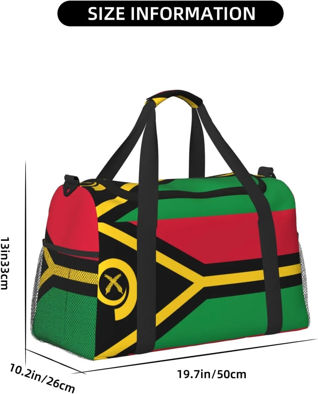 Flag Of Vanuatu Travel Duffel Bag Large Foldable Waterproof Overnight Bag For Beach Swim Bags Pool Sports Gym