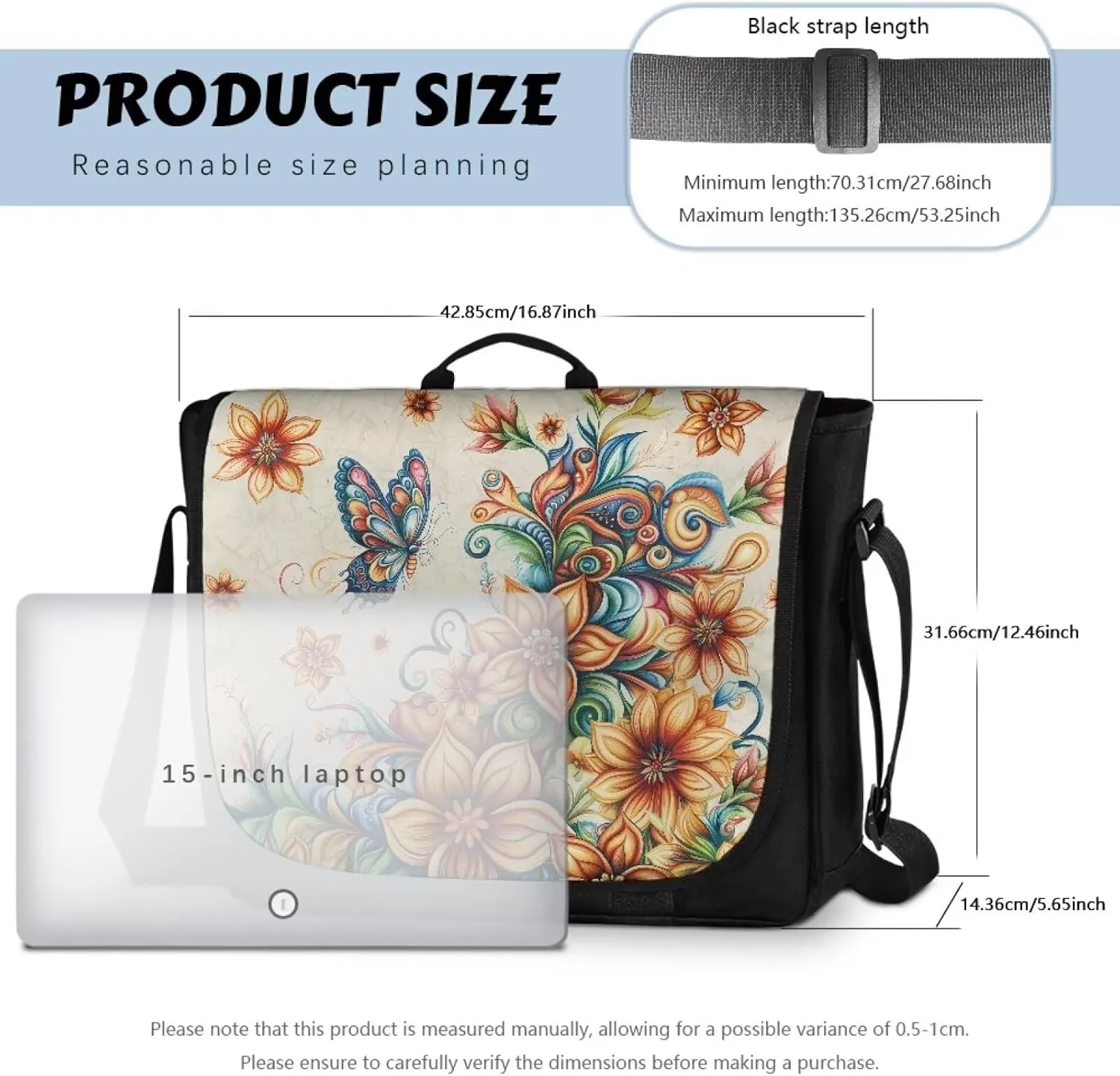 Flap Crossbody Bag for Women, Flapover Cross Body Shoulder Bag Top Handle RFID Blocking Pocket Laptop Handbag