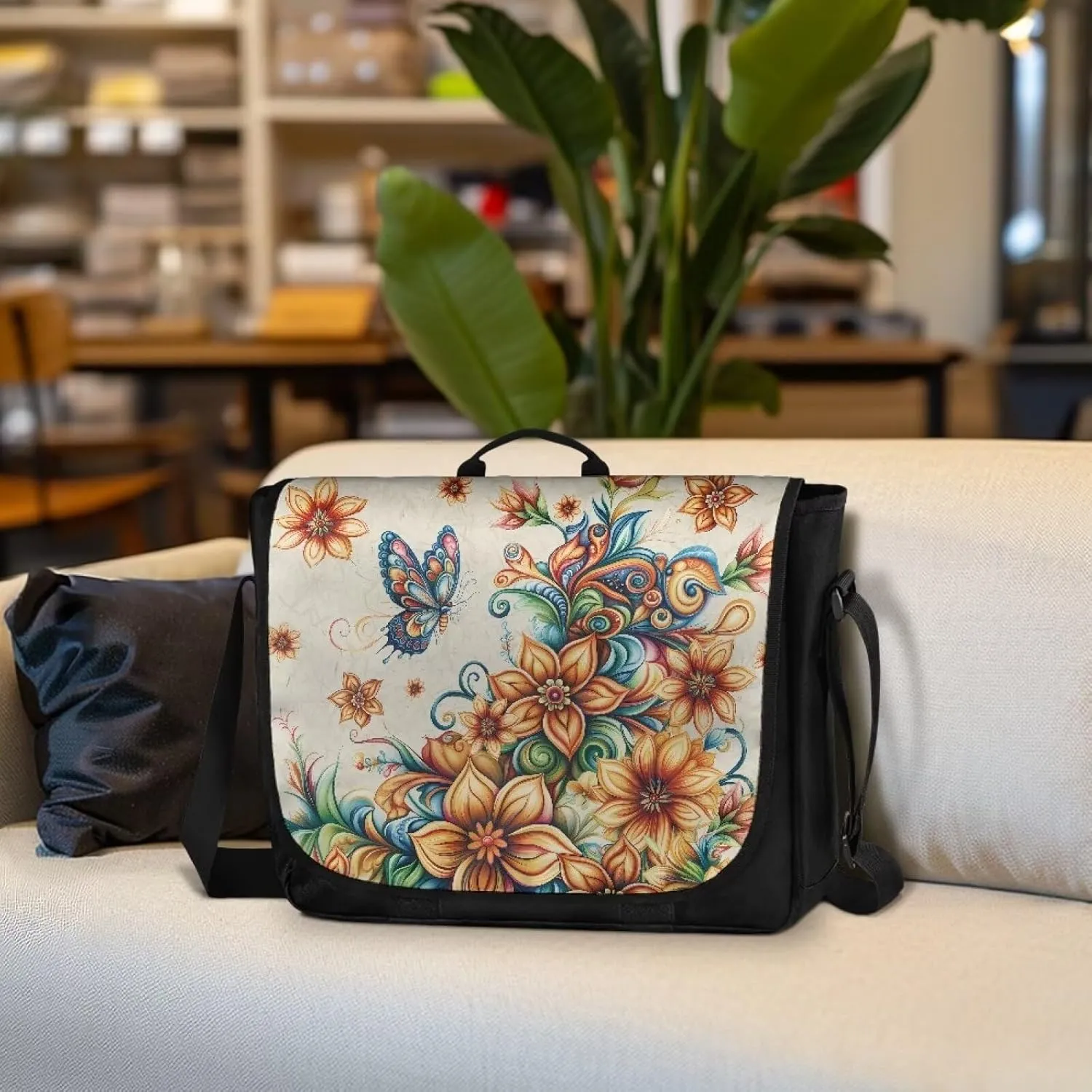 Flap Crossbody Bag for Women, Flapover Cross Body Shoulder Bag Top Handle RFID Blocking Pocket Laptop Handbag