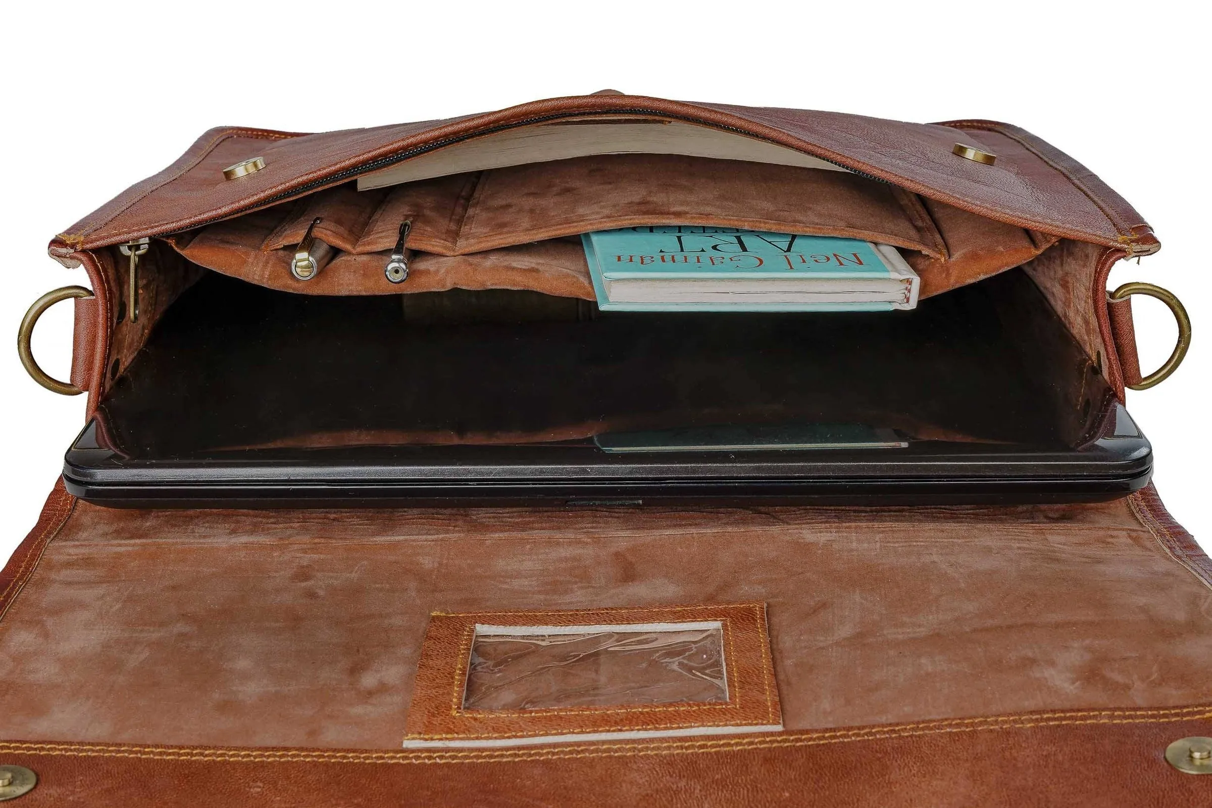Flip Flap Leather Messenger Bag