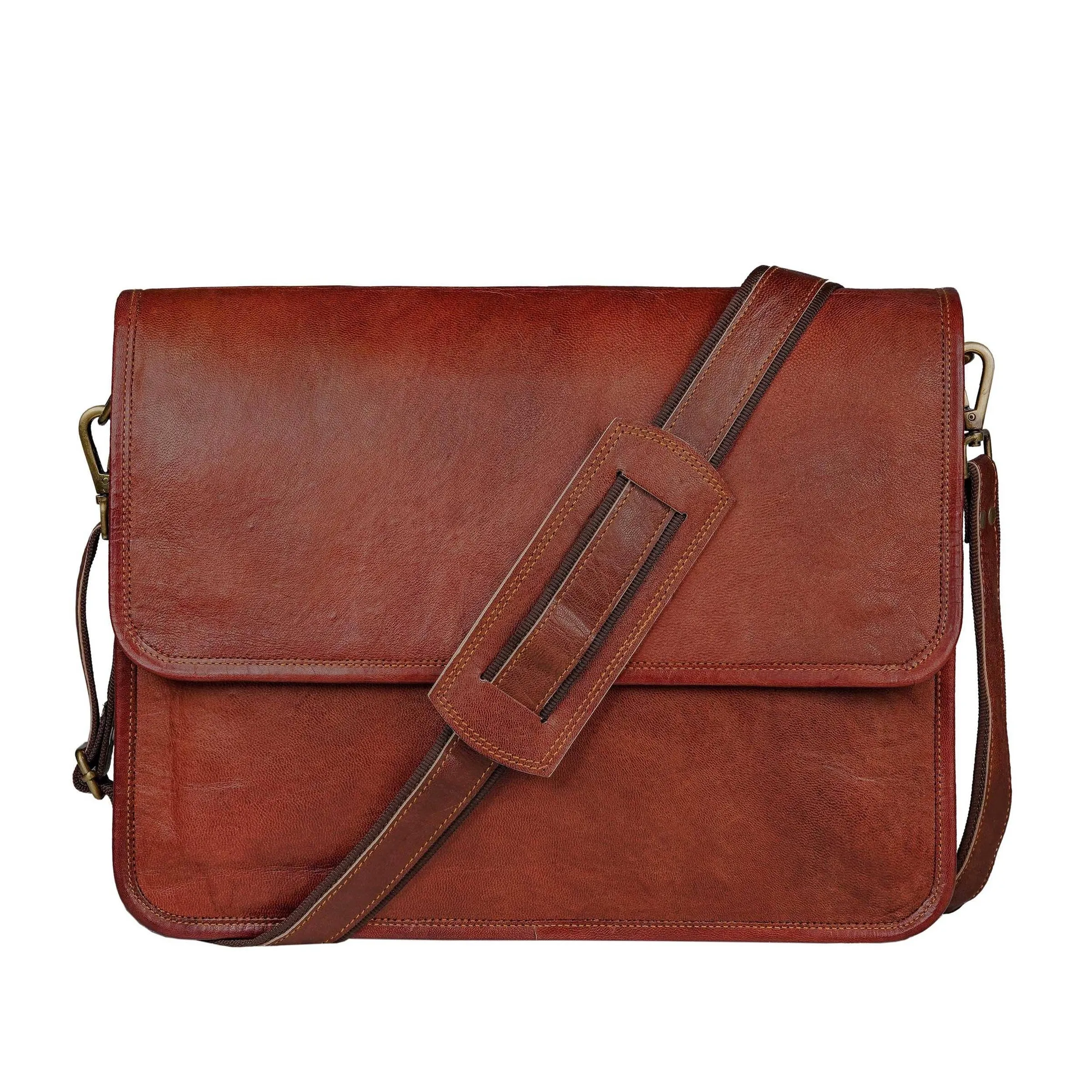 Flip Flap Leather Messenger Bag