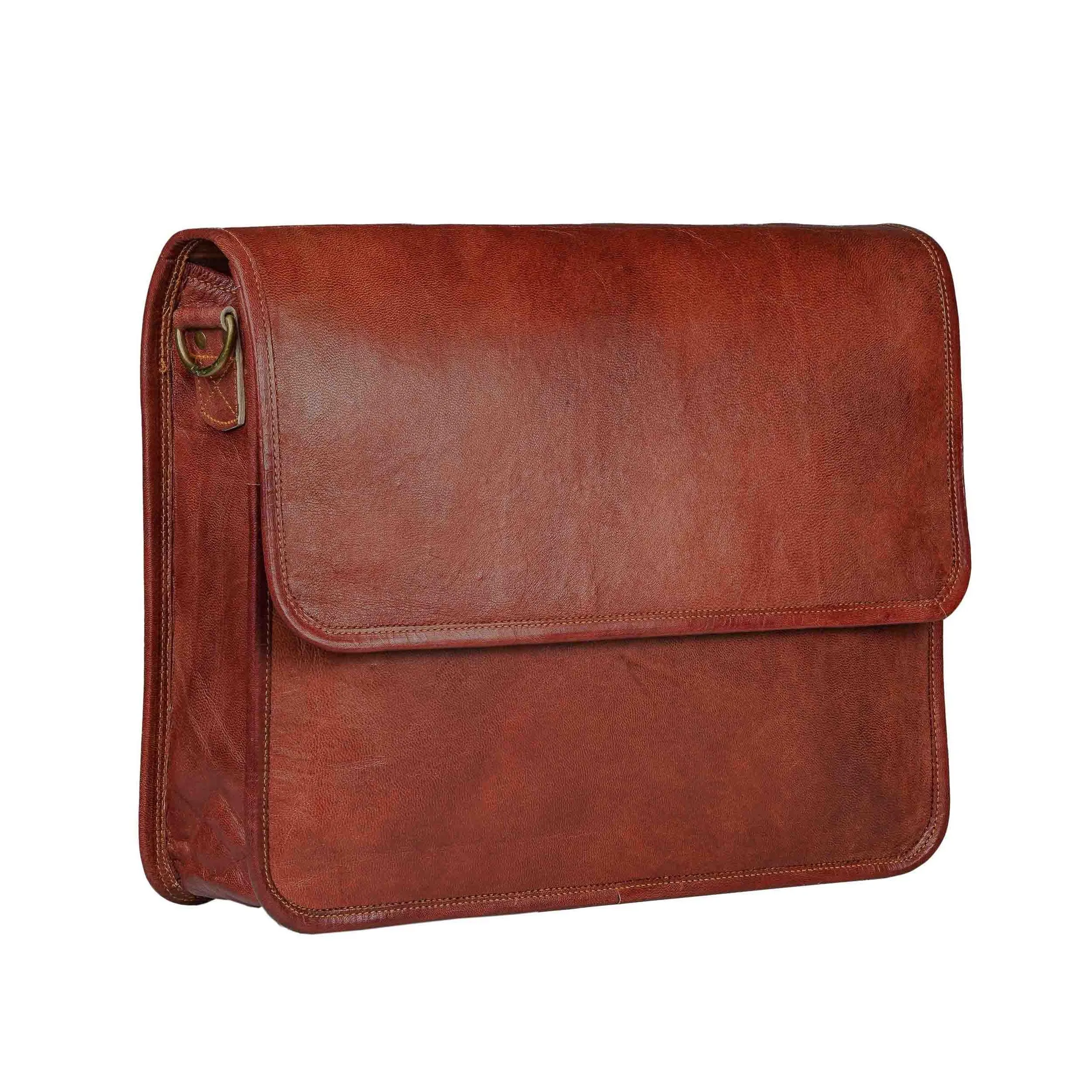 Flip Flap Leather Messenger Bag