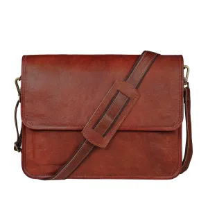 Flip Flap Leather Messenger Bag