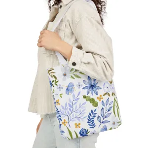 Floral Canvas Tote Bag Flower Handbag, Stylish Beach Tote, Vacation Bag