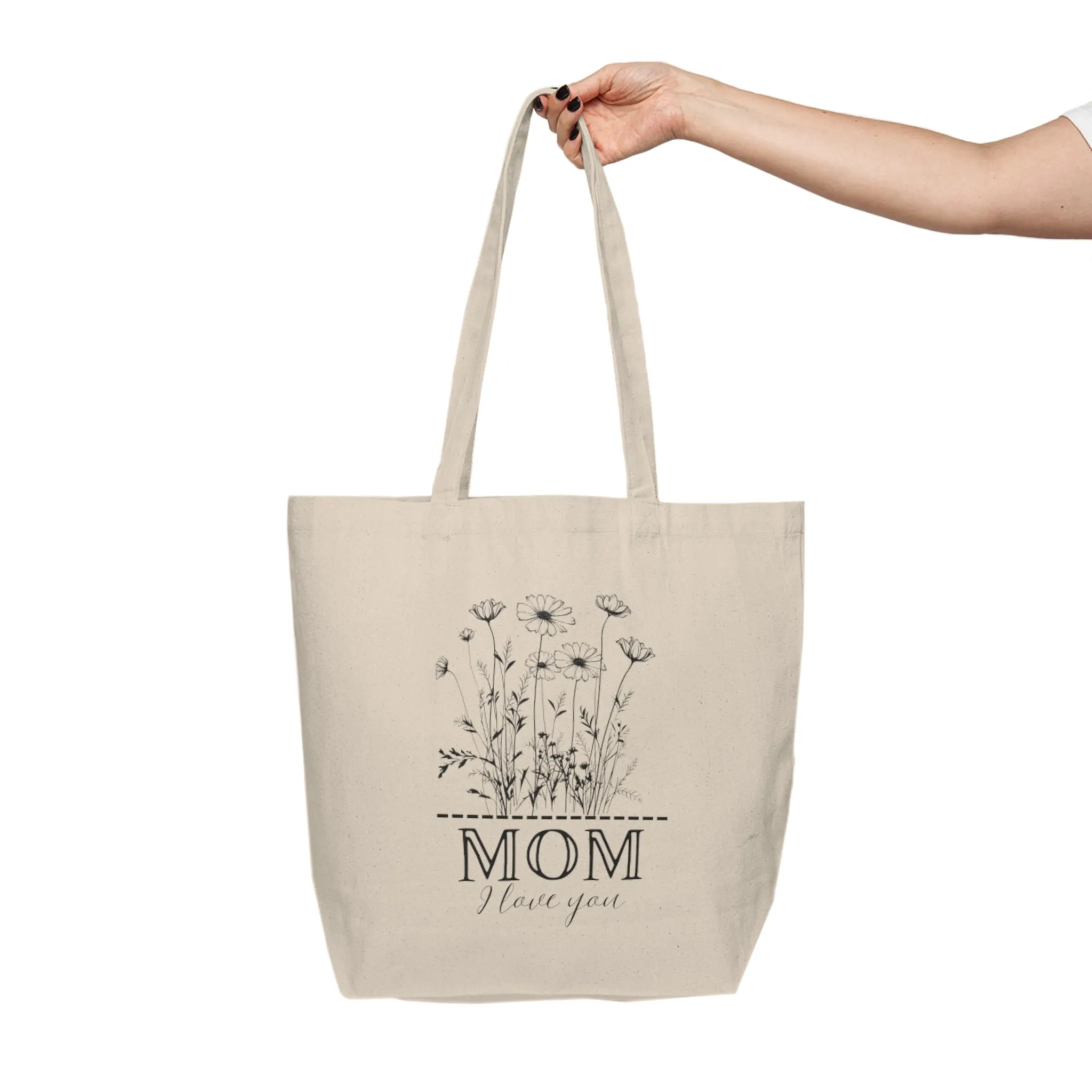 Floral Tote Bag - Perfect for Moms | Stylish & Eco-Friendly Canvas Shopping Tote
