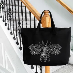 Flower Bee Tote Bag