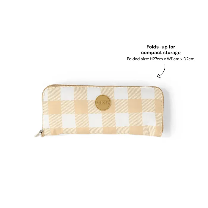 Fold-Up Tote- Beige Gingham