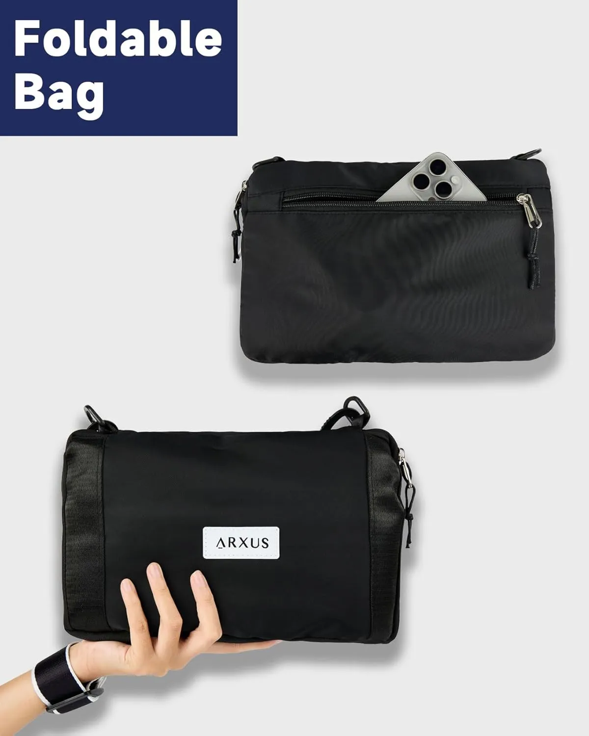 Folding Travel Bag Carry on Bags for Airplanes with Detachable Adjustable Shoulder Strap Light Weight Travel Duffle Bag for Women with Suitcase Sleeve 17x11x9 inch