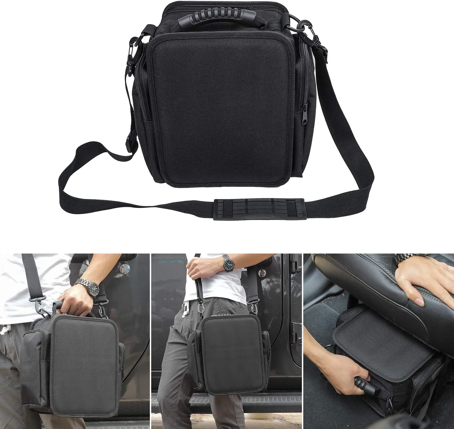 For JK JL Under Seat Storage Bag for Jeep Wrangler JK JKU JL JLU Sports Sahara Freedom Rubicon X & Unlimited 2007-2017 2018 2019 2020 2021 2022 2023 Portable Backseat Tools Organizer Pocket