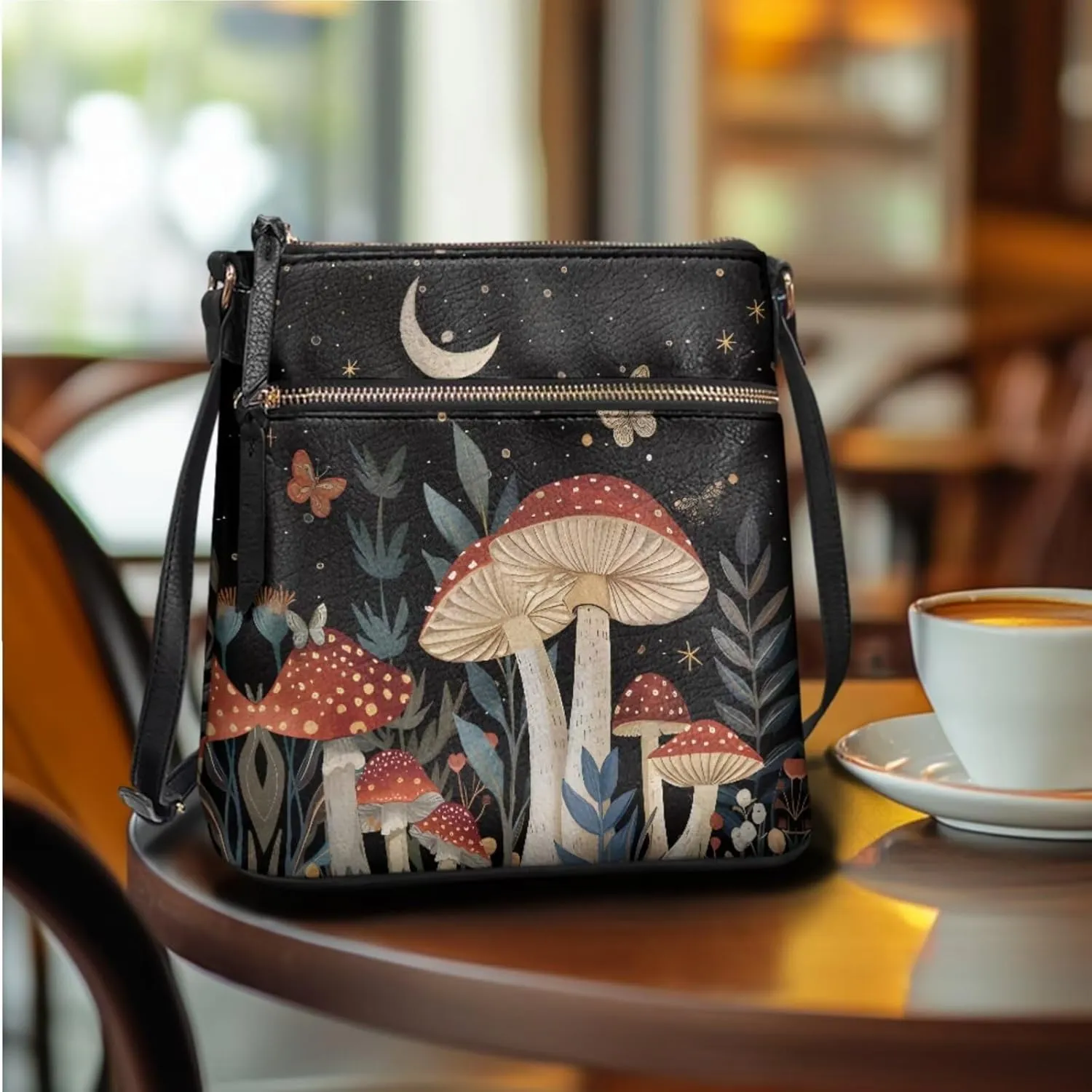 FOR U DESIGNS Leather Crossbody Bags for Women Trendy Travel Shoulder Satchel Handbags Zipper Closure Purse and Wallet Set