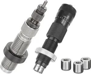 Forster Products Ultra Die Set, Full Length Bushing Sizing Die, Bench Rest Ultra Micrometer Seater Die, and 3 Bushing Set