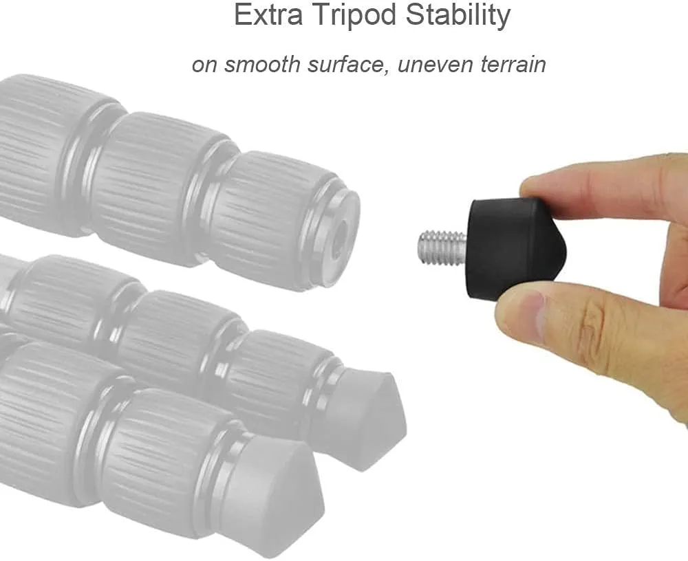 Foto&Tech 3 Pieces Universal Anti Slip Rubber Tripod Feet Compatible with Benro Gitzo Induro Kingjoy Manfrotto, Thread Tripod Foot Replacement for Smooth and Uneven Surfaces (M8)