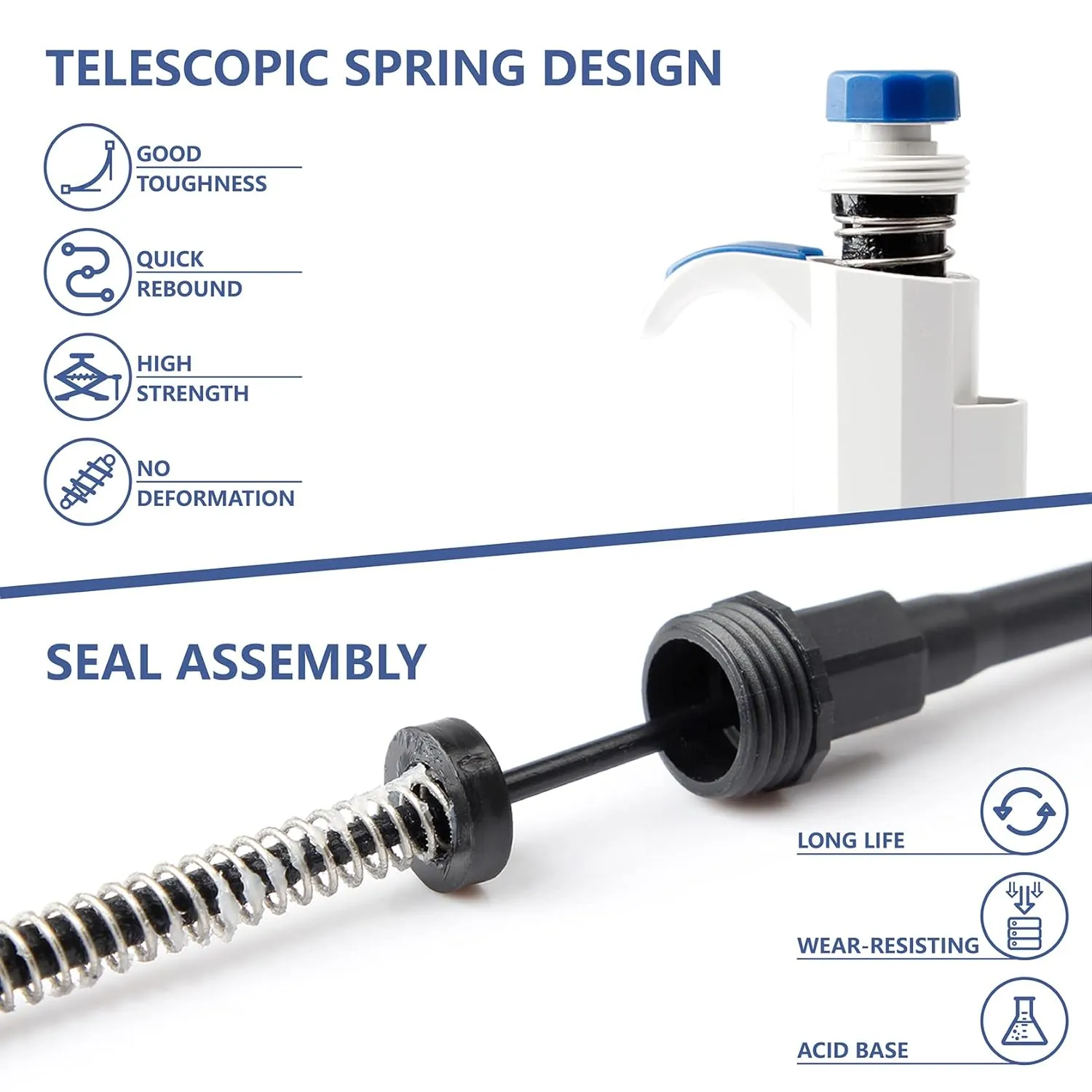 FOUR E'S SCIENTIFIC 0.5 uL - 10 uL High-Accurate Single-Channel Manual Adjustable Variable Volume Pipettes