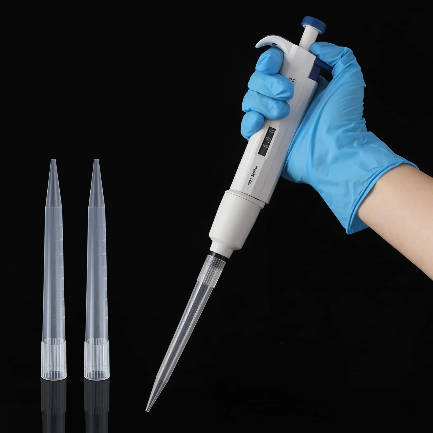 FOUR E'S SCIENTIFIC 5mL Pipette Tips Lab Microchemical Transparent Liquid Micropipette Pipettor Tips 5mL 100pcs - Autoclavable