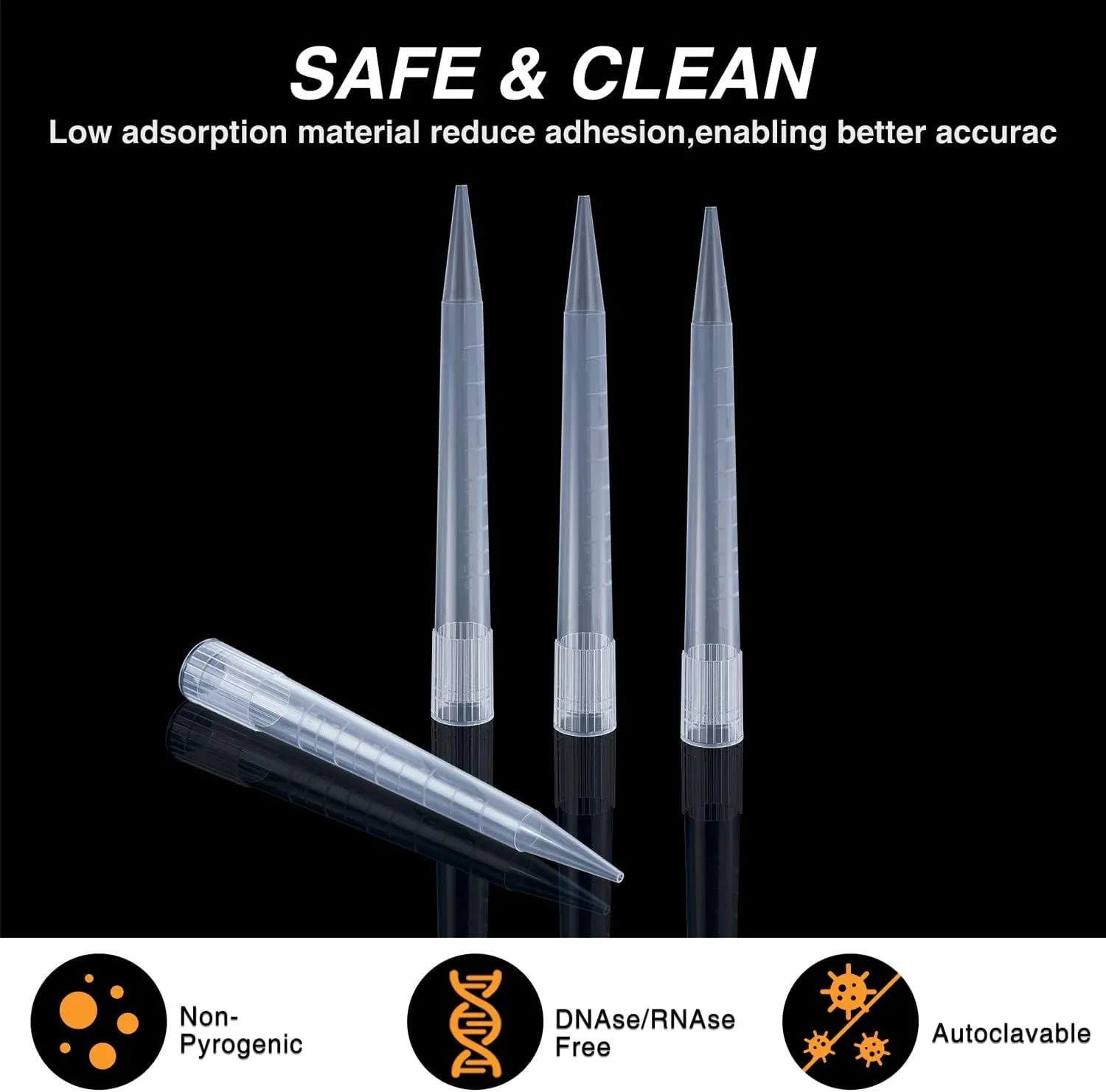 FOUR E'S SCIENTIFIC 5mL Pipette Tips Lab Microchemical Transparent Liquid Micropipette Pipettor Tips 5mL 100pcs - Autoclavable
