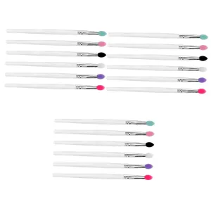 FRCOLOR 18pcs Silicone Eye Shadow Brush Reliable and Portable Makeup Tool Soft Brush Heads for Easy Cleaning and Daily Use Mixed Color