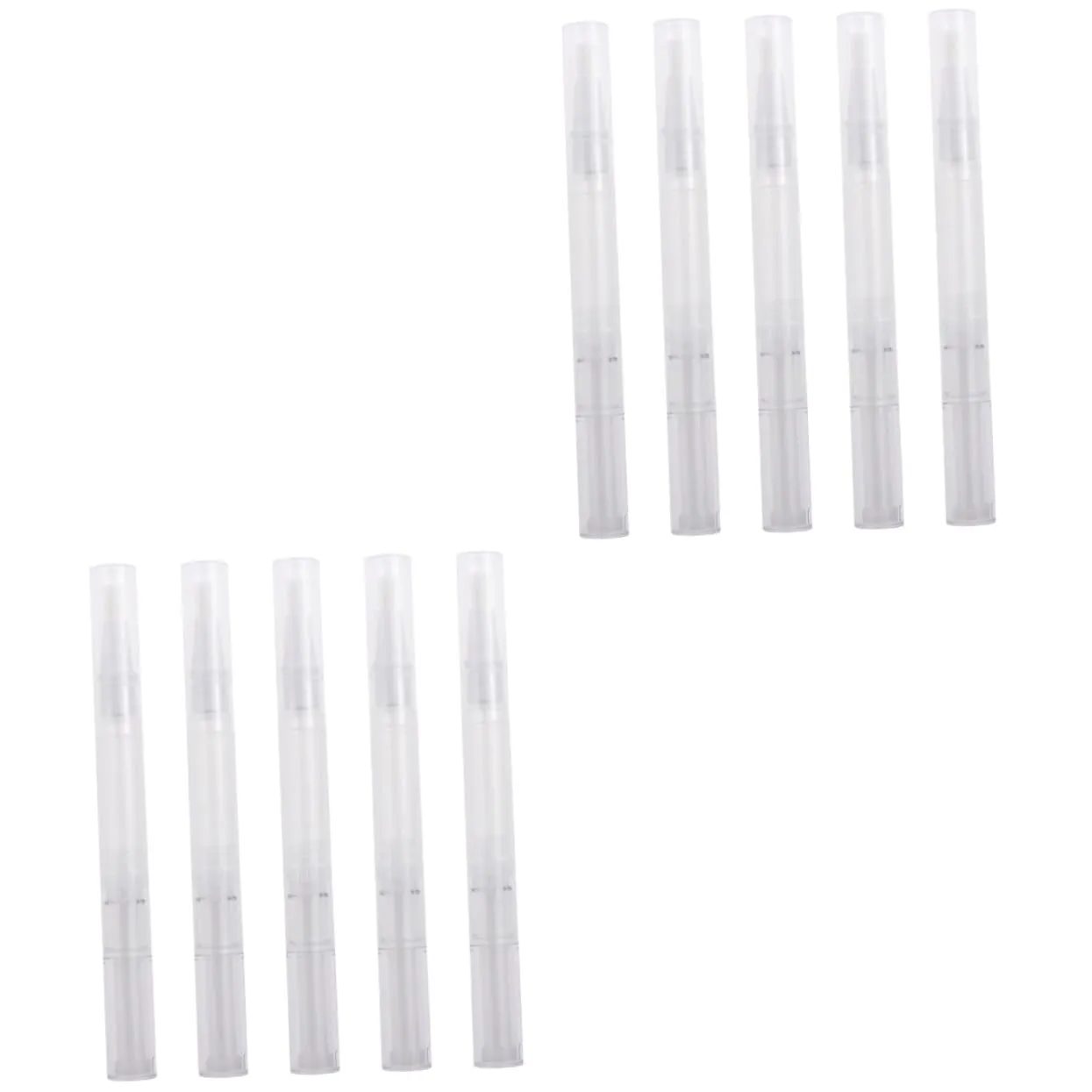 FRCOLOR 40pcs Transparent Empty Nail Oil Pen Cosmetic Container Brush Applicators for Nail Polish Lip Gloss Essential Oils Lightweight and Leakproof for Travel