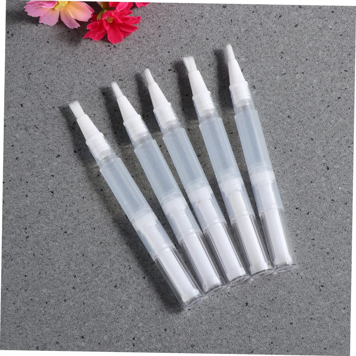 FRCOLOR 40pcs Transparent Empty Nail Oil Pen Cosmetic Container Brush Applicators for Nail Polish Lip Gloss Essential Oils Lightweight and Leakproof for Travel