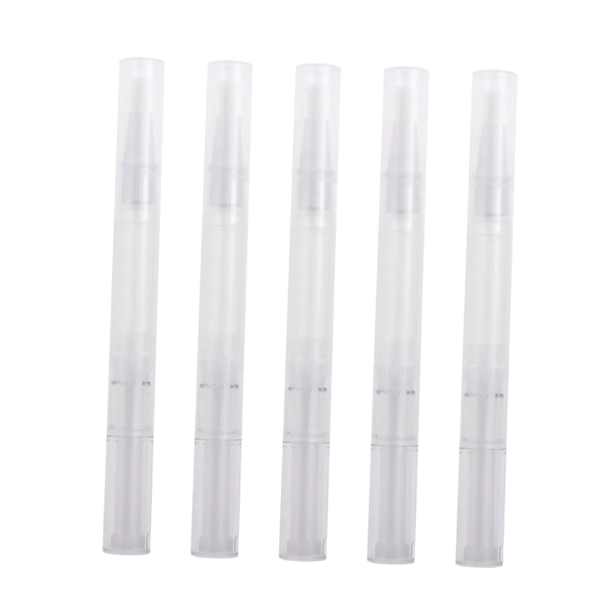 FRCOLOR 40pcs Transparent Empty Nail Oil Pen Cosmetic Container Brush Applicators for Nail Polish Lip Gloss Essential Oils Lightweight and Leakproof for Travel