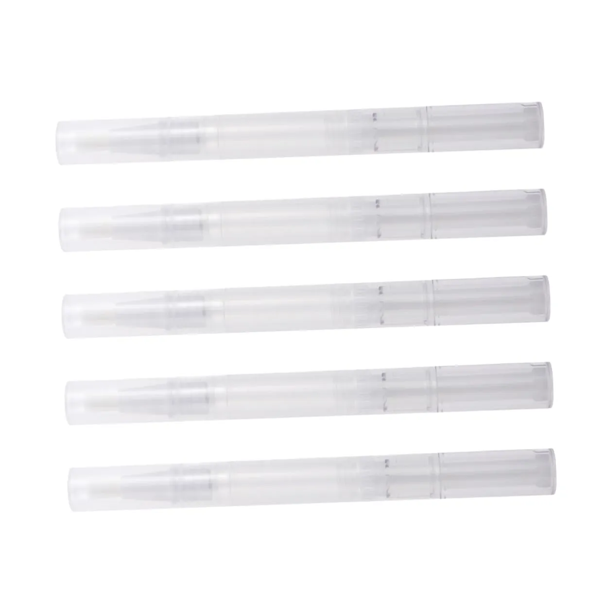 FRCOLOR 40pcs Transparent Empty Nail Oil Pen Cosmetic Container Brush Applicators for Nail Polish Lip Gloss Essential Oils Lightweight and Leakproof for Travel